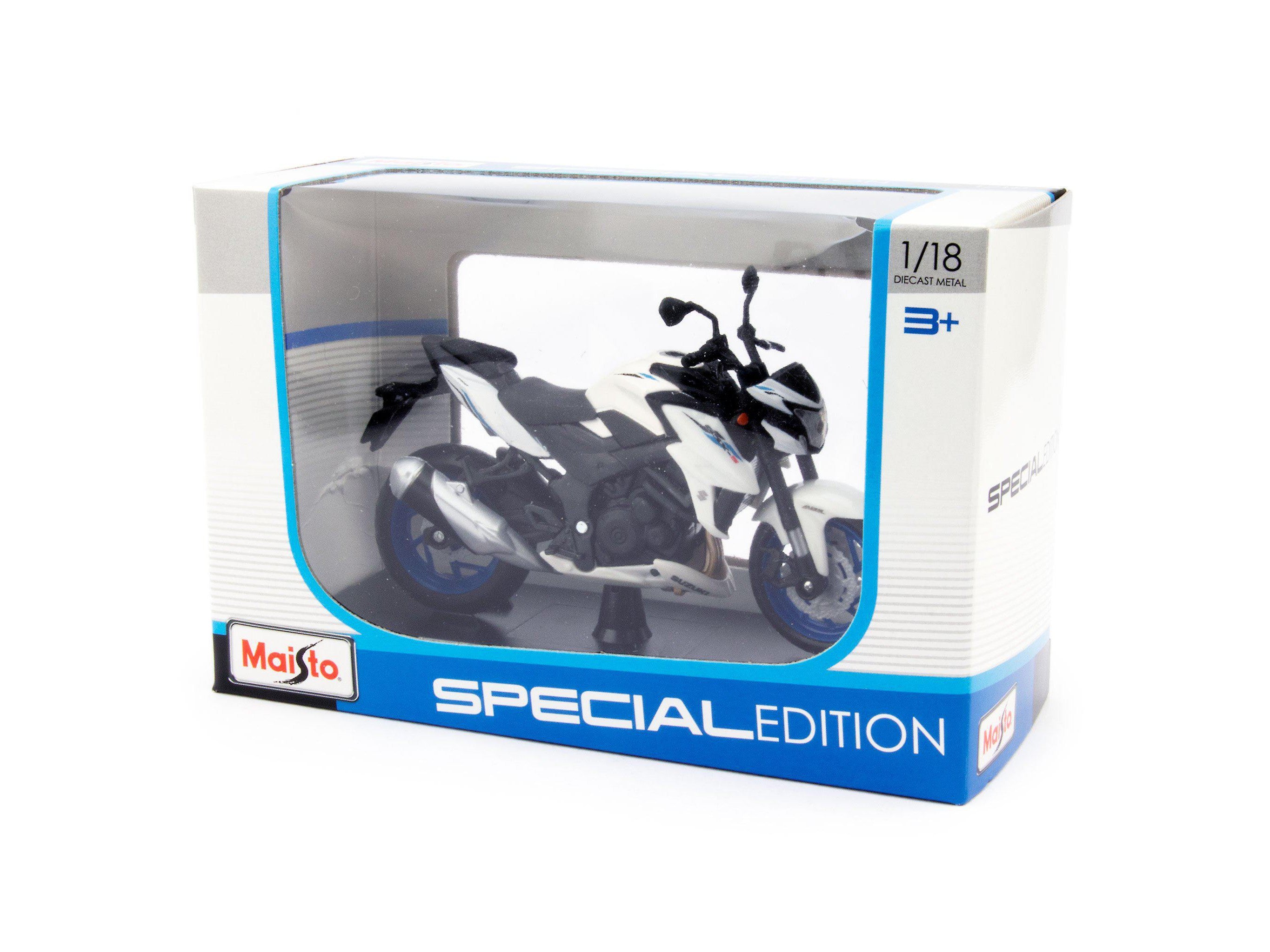 Suzuki GSX-S750 ABS Diecast Model Motorcycle white - 1:18 scale-Maisto-Diecast Model Centre