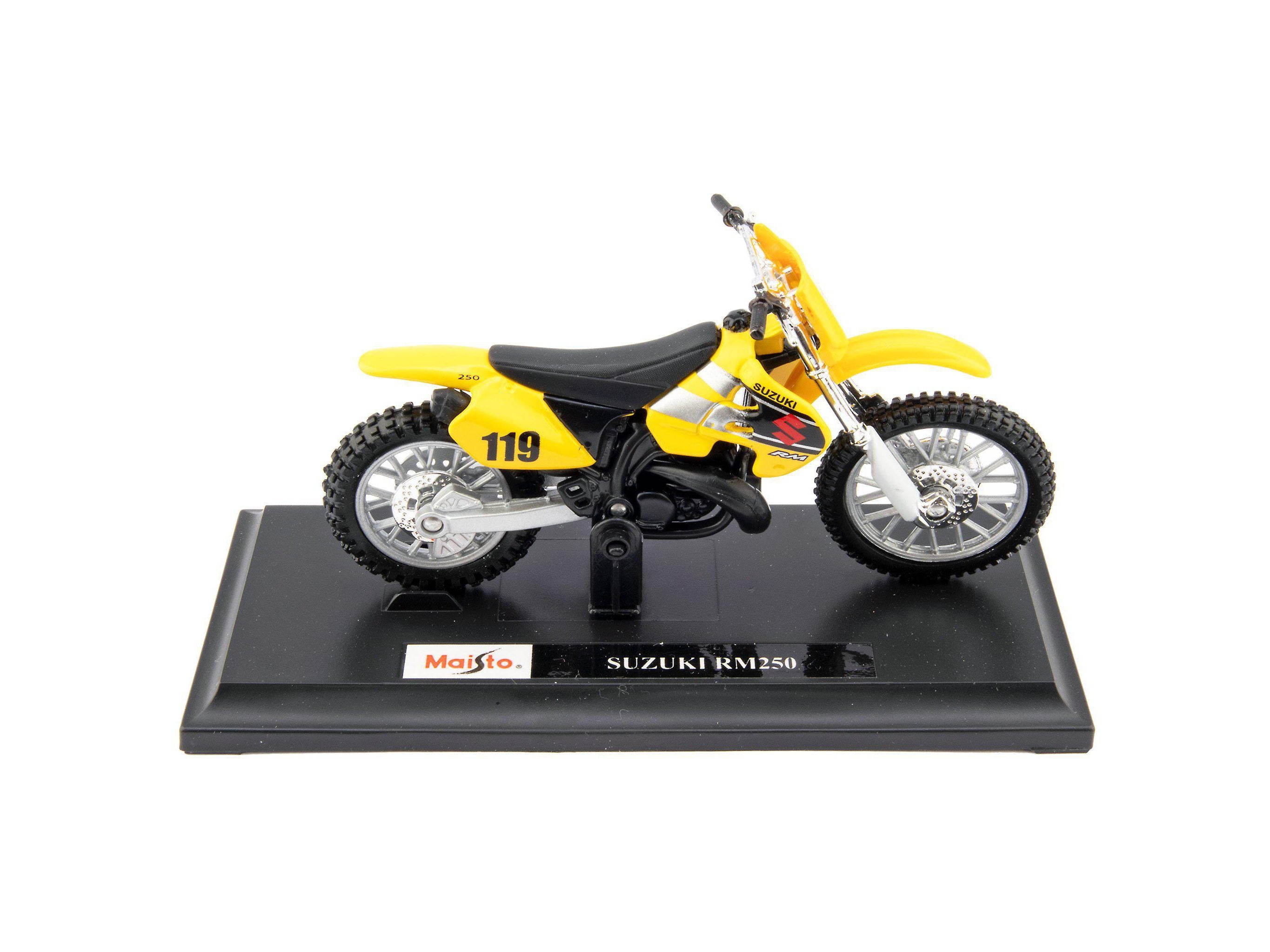 Suzuki RM250 Diecast Model Motorcycle yellow - 1:18 scale-Maisto-Diecast Model Centre