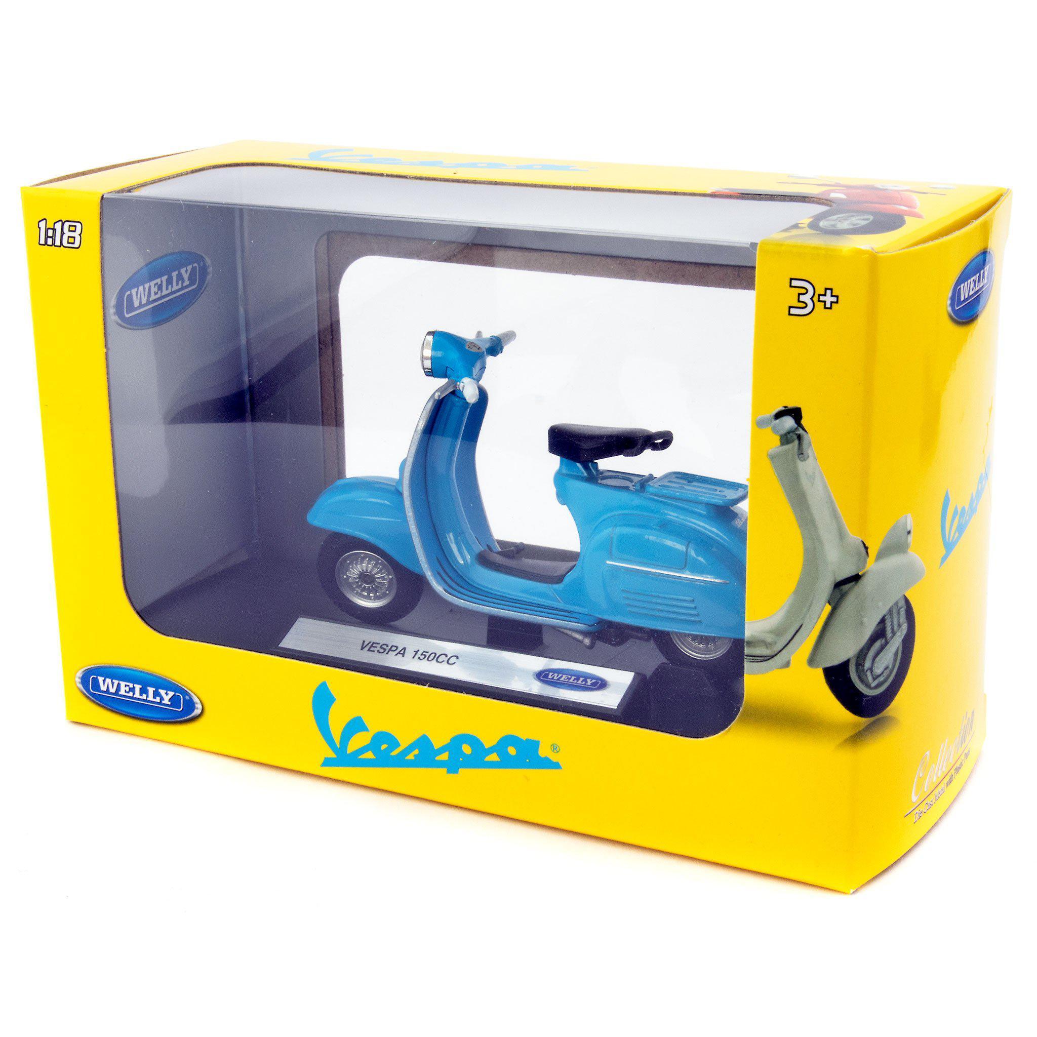 Vespa 150CC Diecast Model Scooter 1970 blue - 1:18 Scale-Welly-Diecast Model Centre
