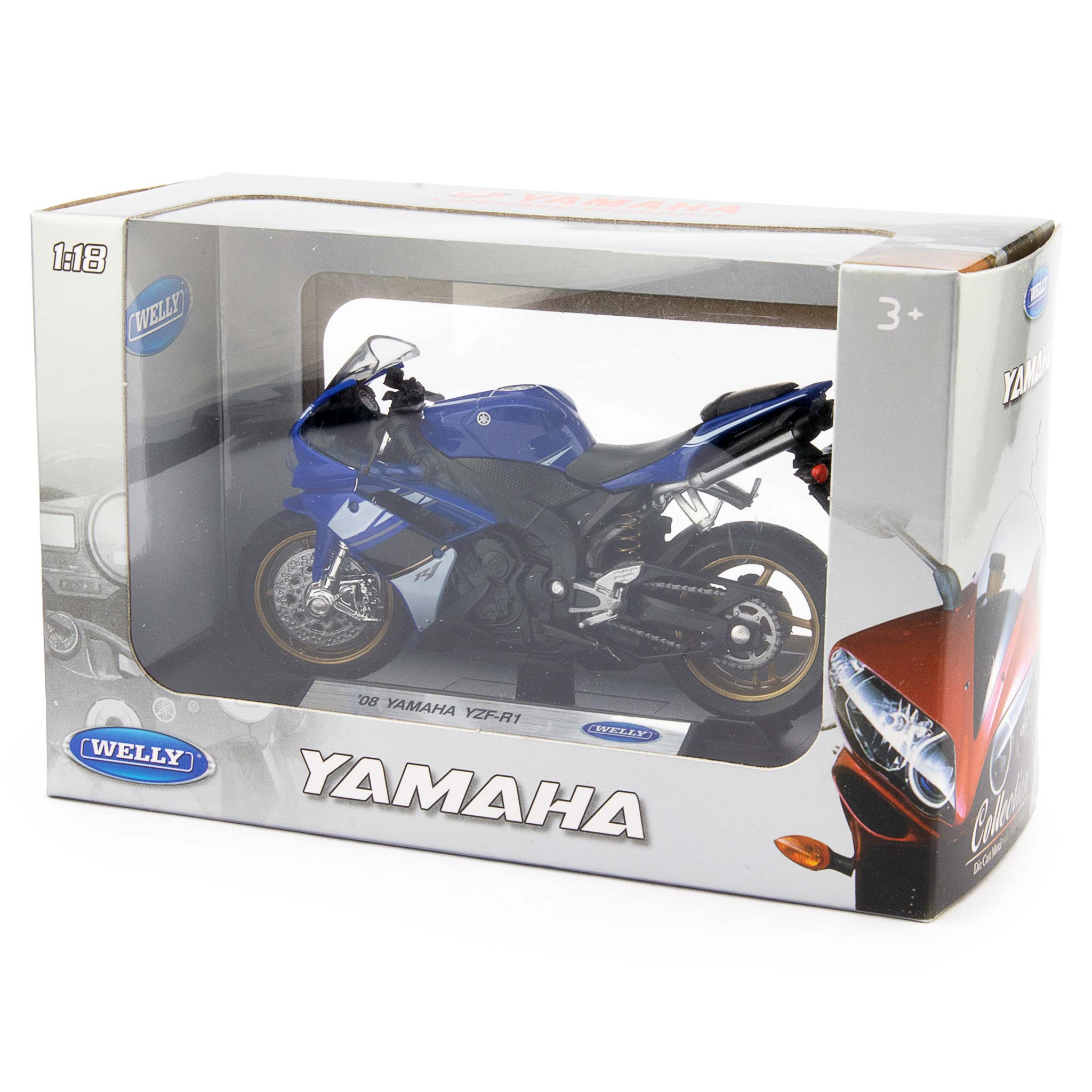 Yamaha YZF-R1 Diecast Model Motorcycle 2008 blue - 1:18 Scale-Welly-Diecast Model Centre